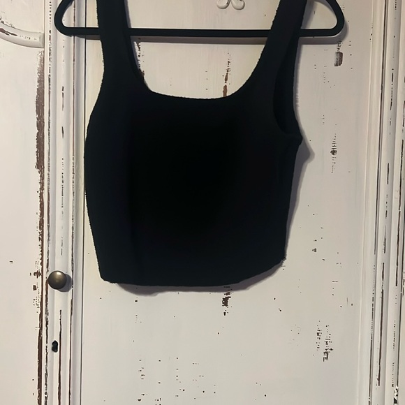 Eberjey Black Fitted Crop Tank Top - Picture 4 of 7